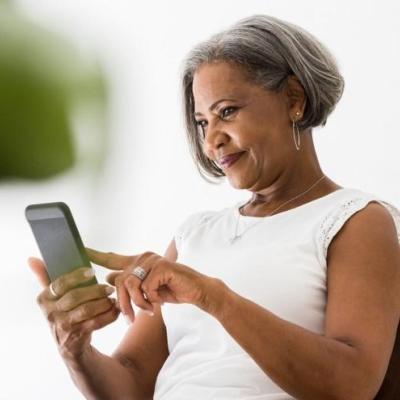 woman using her phone