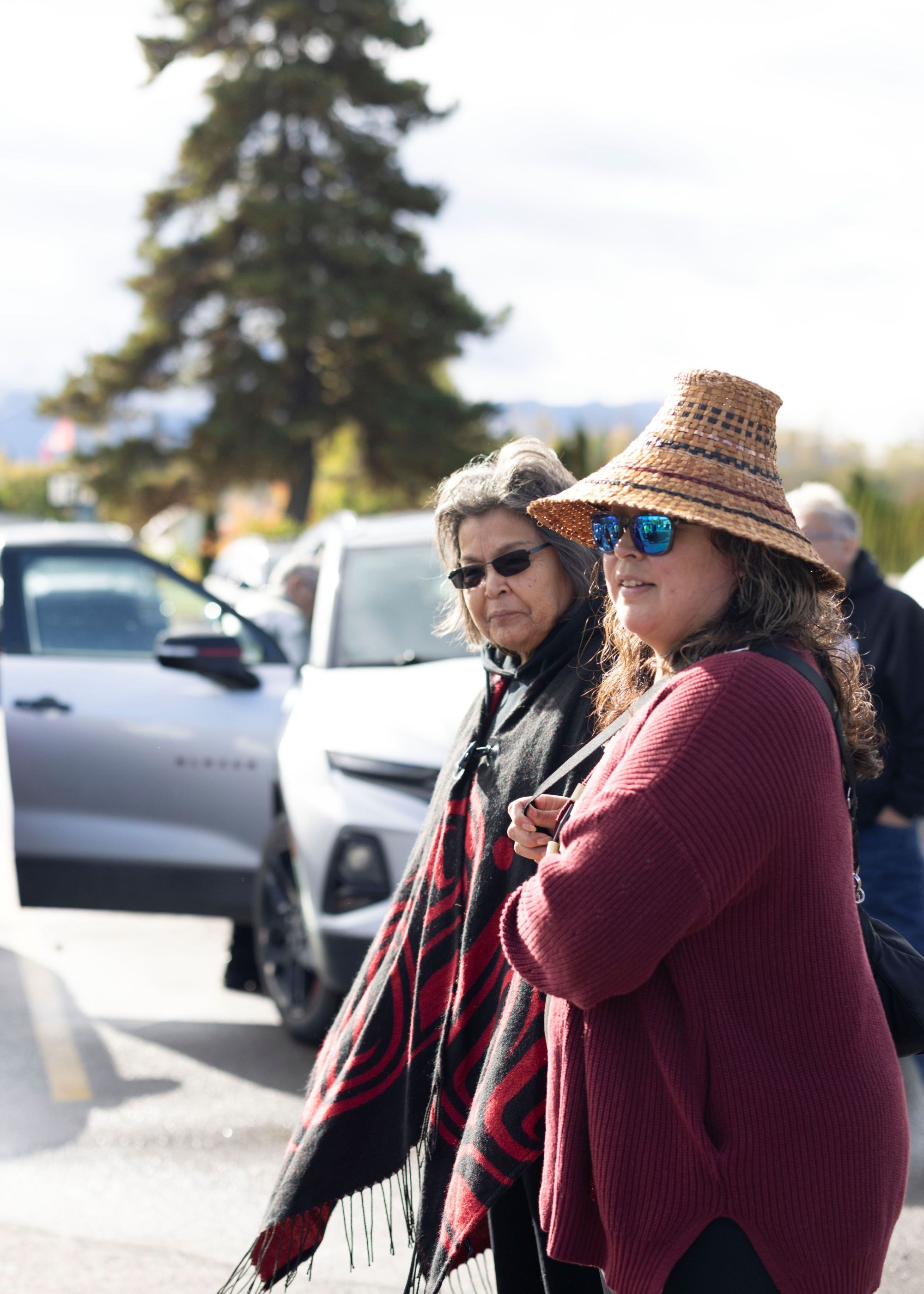 Kay Wilson and Melody Wilson at the Headstone raising in Anspayaxw. 