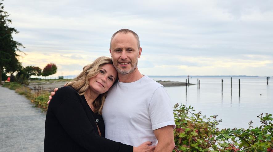 Mark with his wife in South Surrey