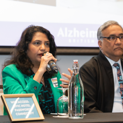 Dr. Jain and Dr Hetesh speaking at the South Asian Dementia Forum panel
