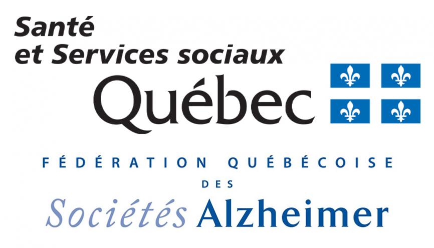 Logo du ministère de la santé et des services sociaux du québec et logo de la fédération québécoise des sociétés alzheimer