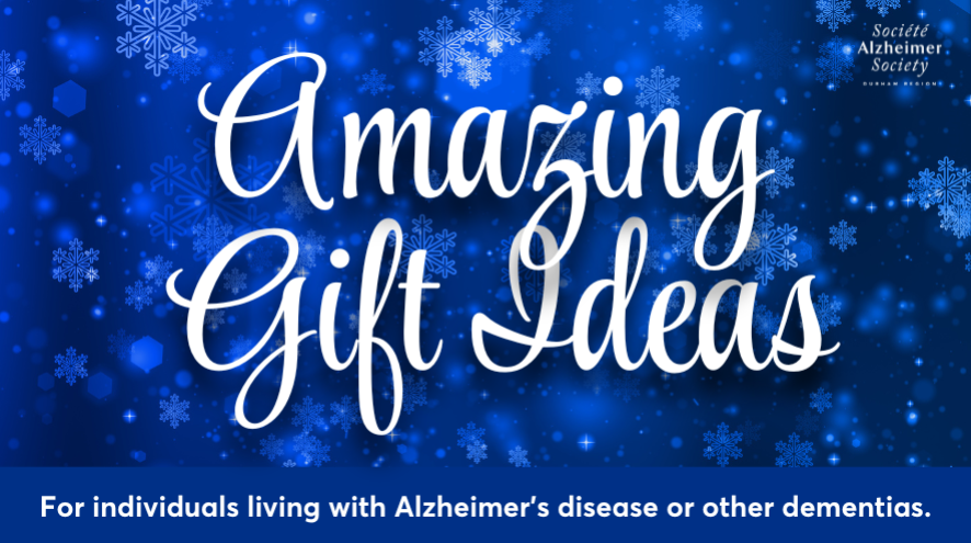 Hero Banner titled, Amazing Gift Ideas: for individuals living with Alzheimer's disease or other dementias.