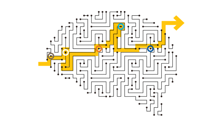 labyrinthe dans un cerveau