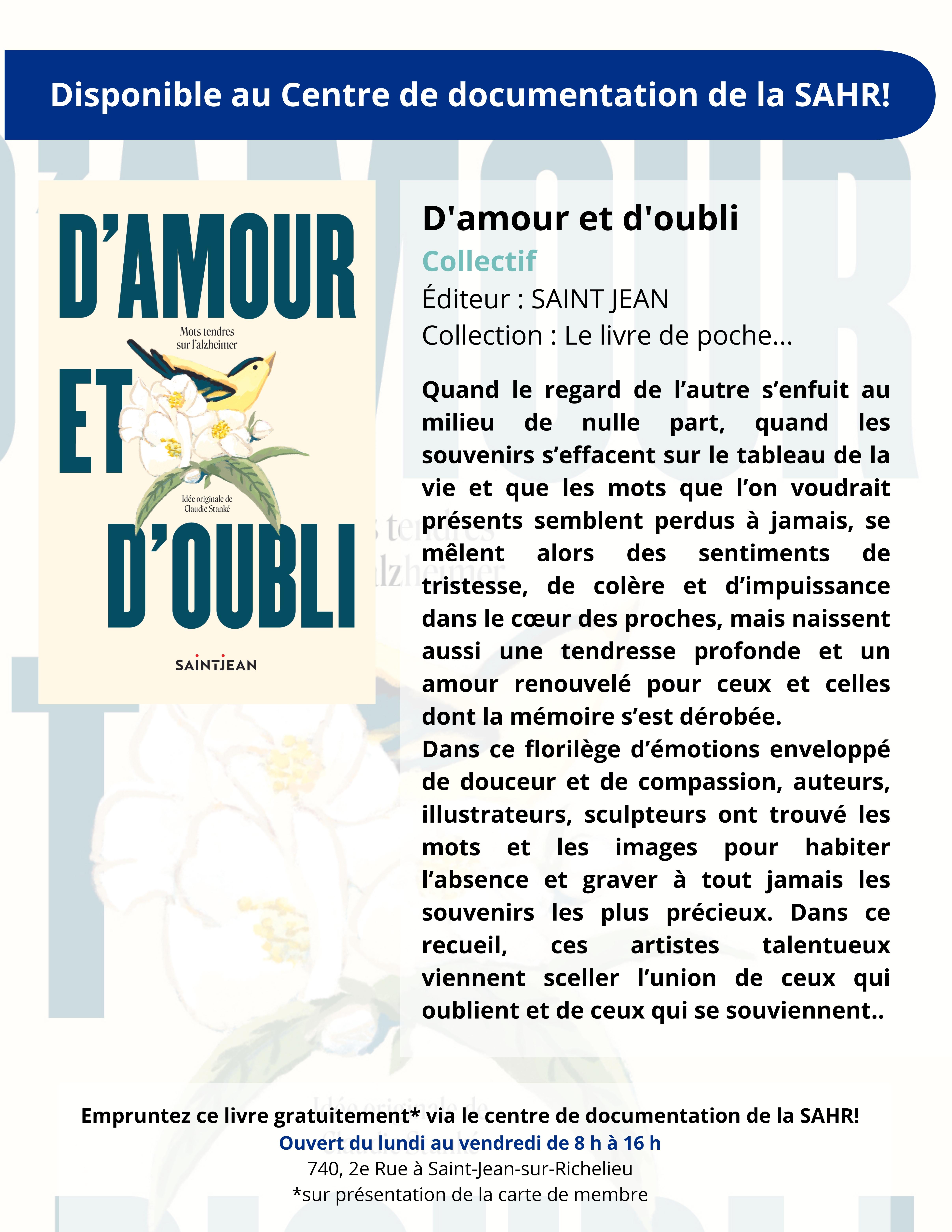 D'amour et d'oubli