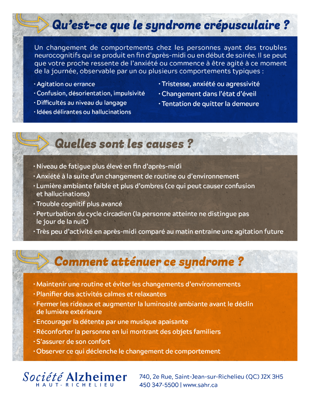 aide mémoire sur le syndrome crépusculaire