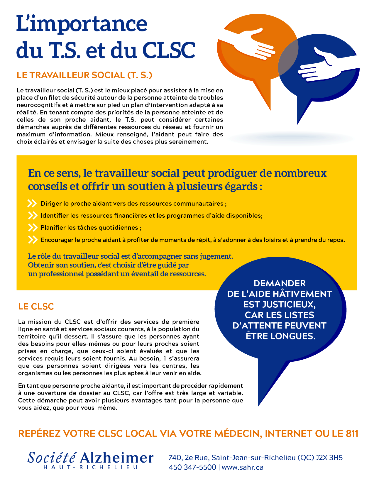 Aide-mémoire : L'importance du T.S. et du CLSC