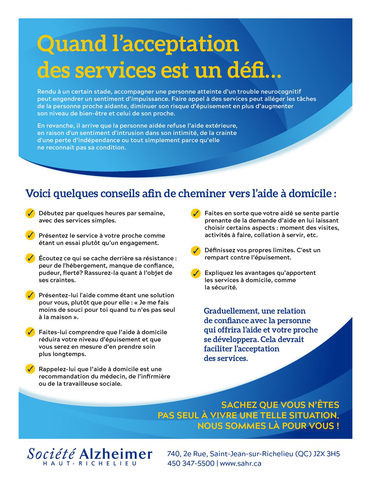 Aide-mémoire : Acceptation des services