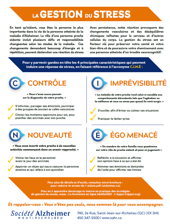 one pager la gestion du stress