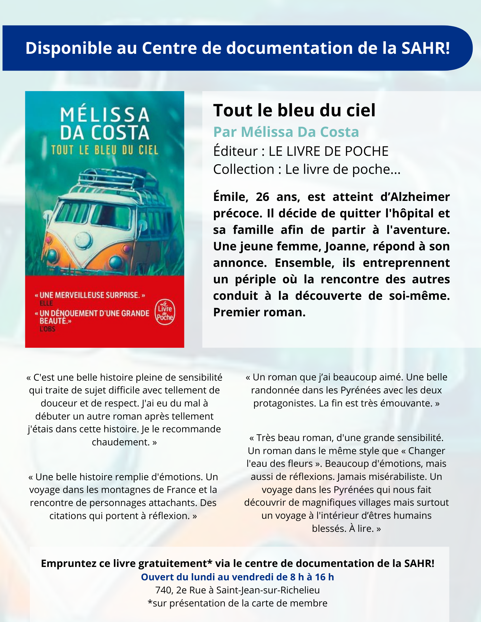 Tout le bleu du ciel par Mélissa Da Costa