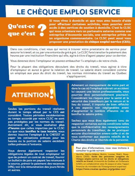one pager sur le chèque emploi service