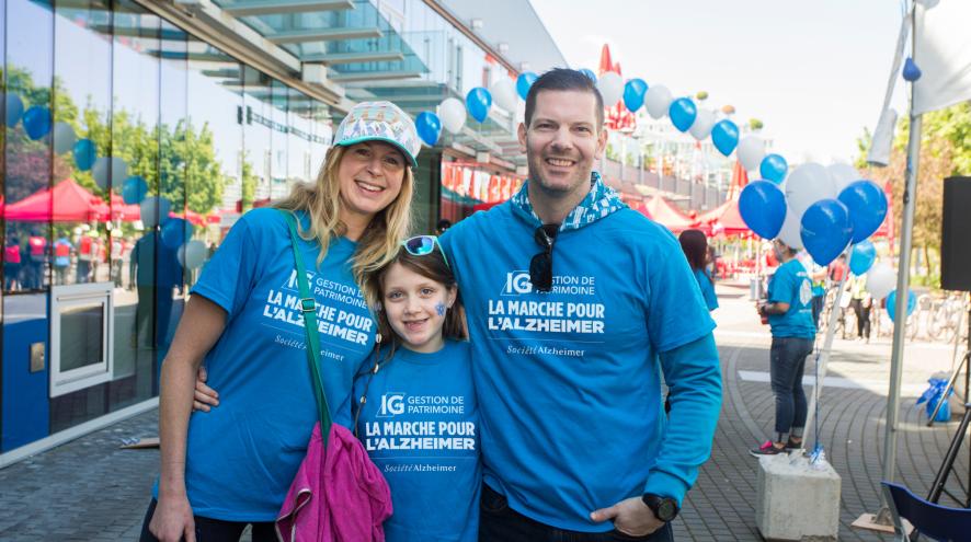 famille participant à la Marche pour l'Alzheimer IG Gestion de patrimoine
