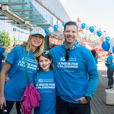 famille participant à la Marche pour l'Alzheimer IG Gestion de patrimoine