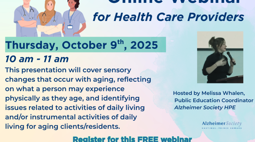 Aging and the senses for health care providers on AlzEducate.ca