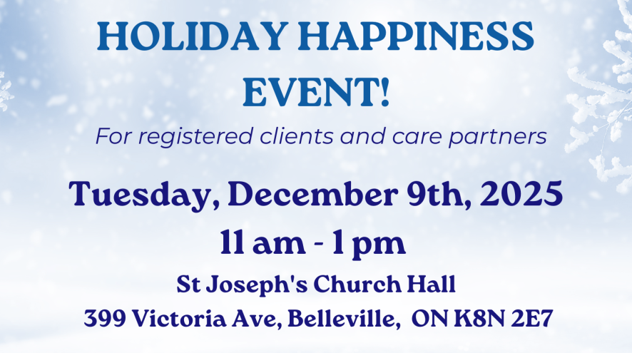 Holiday Happiness Event will be December 9th, 2025