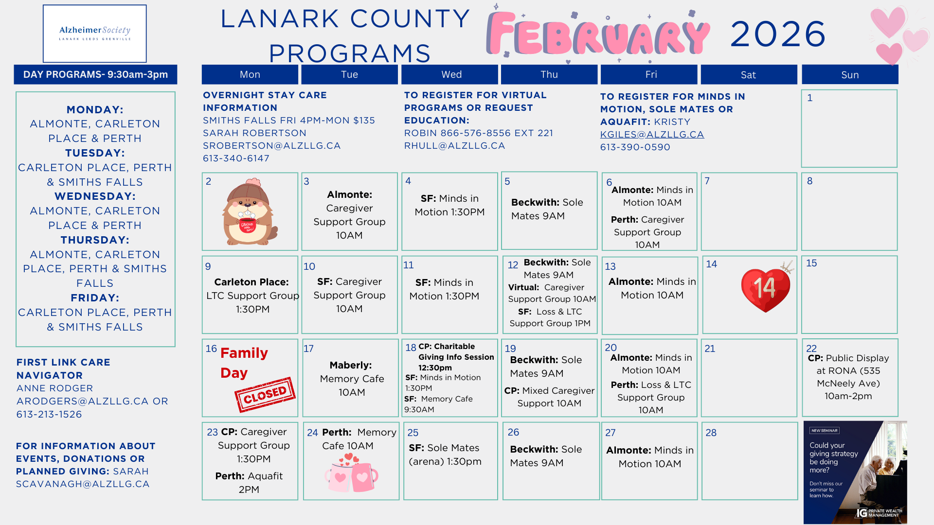 February 2026 Lanark County Programs and Events