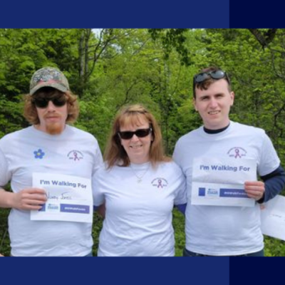 Shelly Jones and her 2 sons participating in the walk