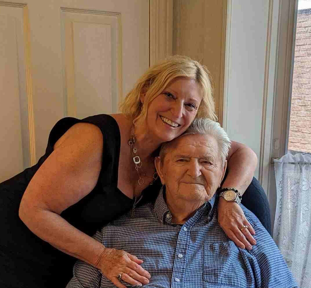 A photo of two people posing