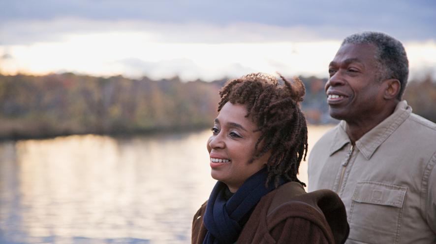 Couple by lake