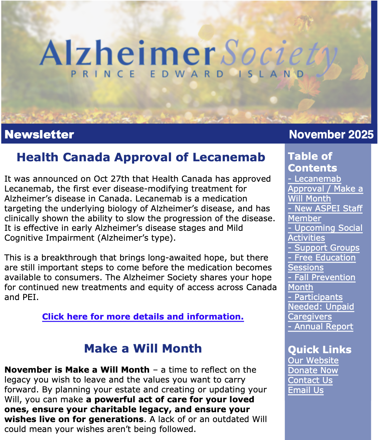 Newsletter cover photo