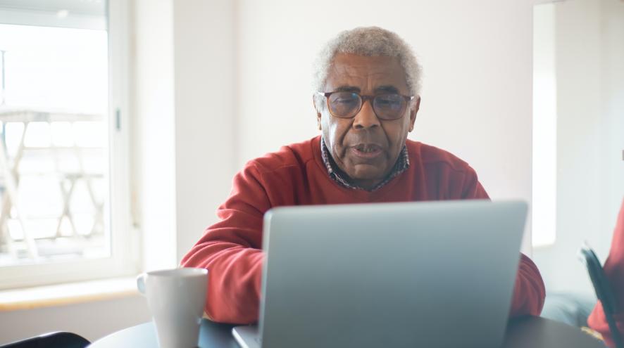 Man working on a laptop