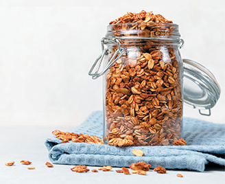 A jar of granola