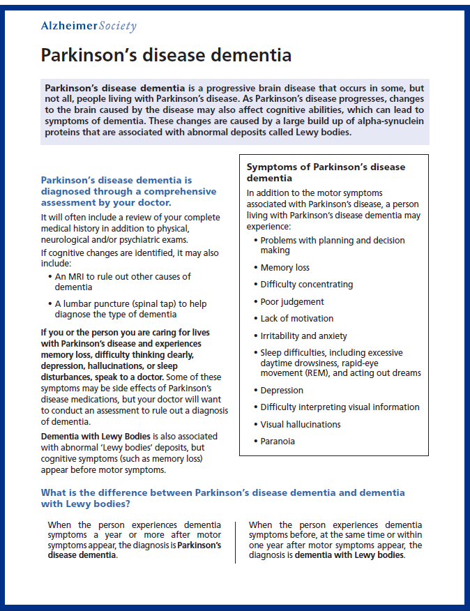 Parkinson's disease dementia - cover