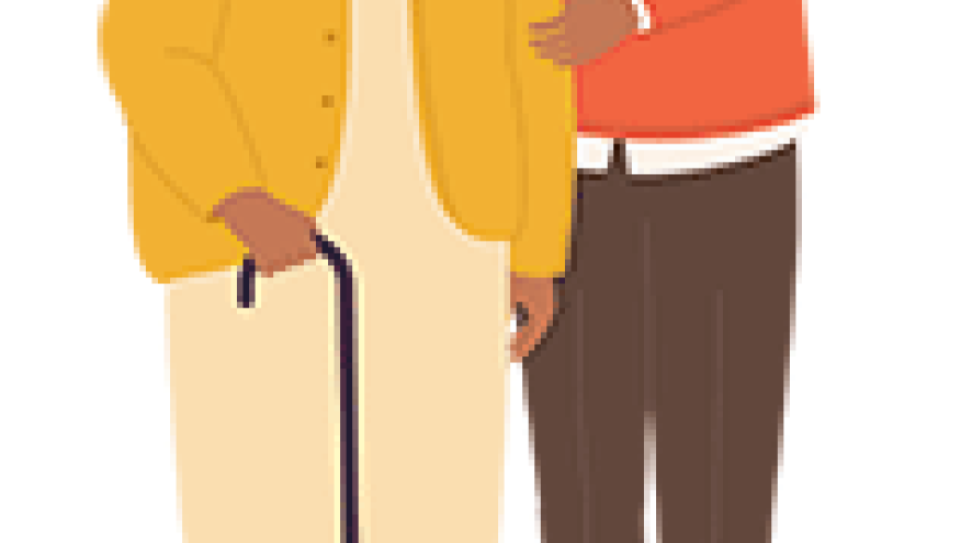 Illustration of two women standing beside each other