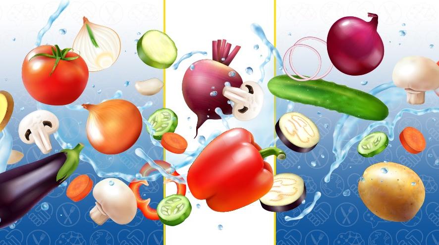 image with vegetables floating in the air