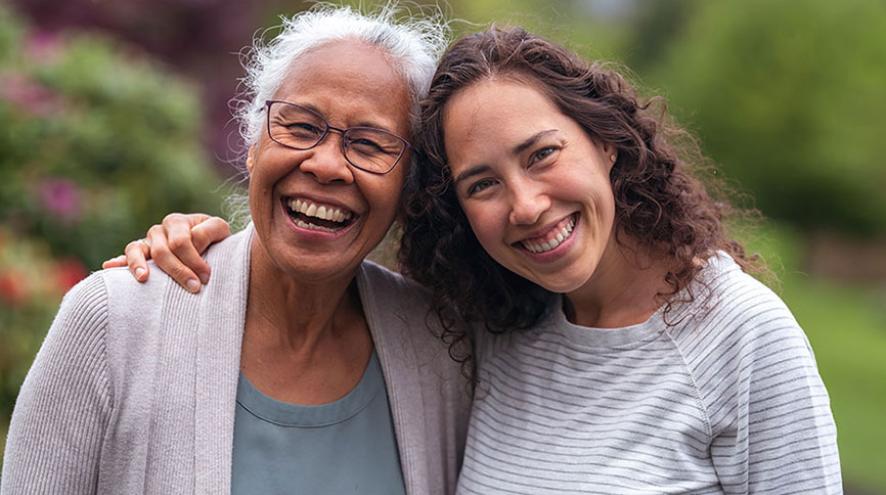 Women smiling