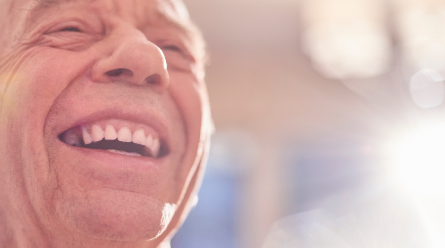 senior man laughing