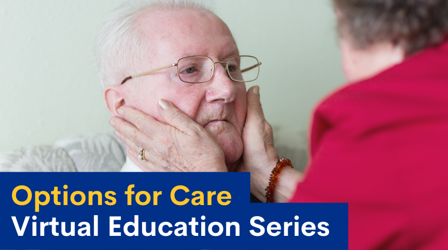 Options are care education series. Wife hold husbands head in hands