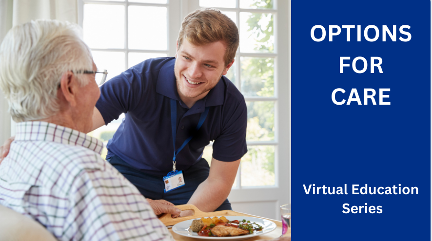 photo of senior man being served lunch by personal support worker