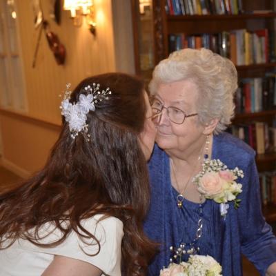Elizabeth and Frances at Elizabeth's wedding.